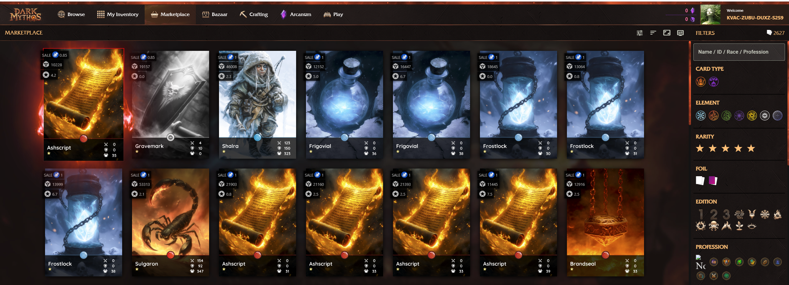 Dark Mythos NFT Marketplace